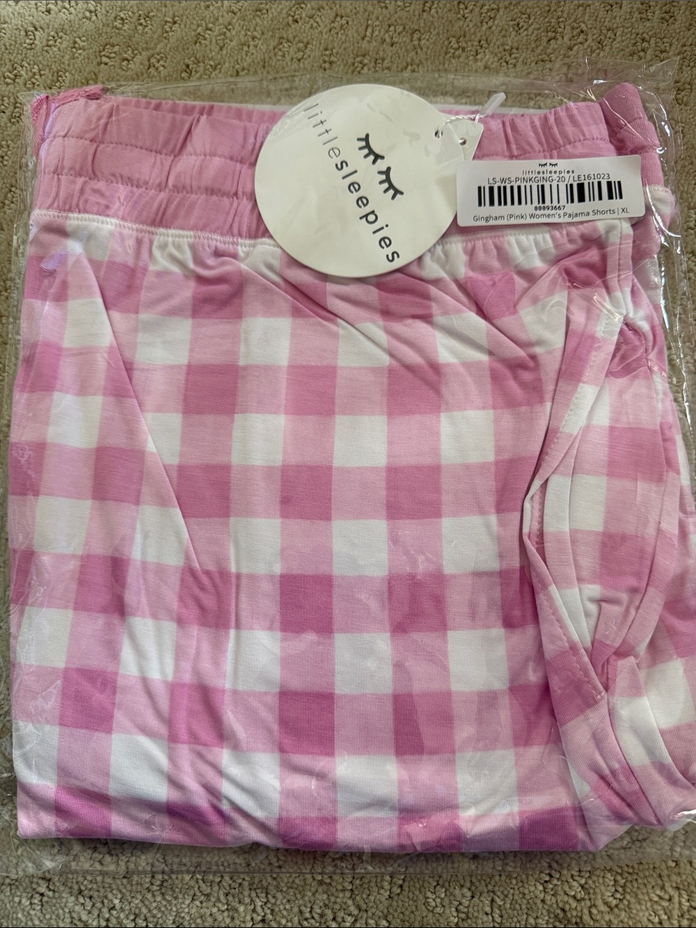 🌸 NWT Little Sleepies Pink and White Gingham Kids Shorts🌸